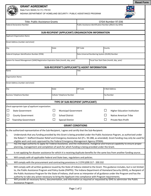 State Form 56448 (PA103)  Printable Pdf
