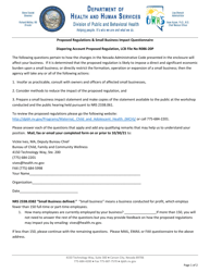 Small-Business Impact Questionnaire - Diapering Account Proposed Regulation (R086-20) - Nevada