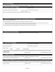 State Form 56815 Application for a Boiler or Pressure Vessel Variance - Indiana, Page 2