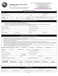 Document preview: State Form 43038 Swimming Pool Application - Indiana