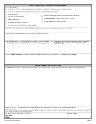 VA Form 22-5495 Dependents&#039; Request for Change of Program or Place of Training, Page 2