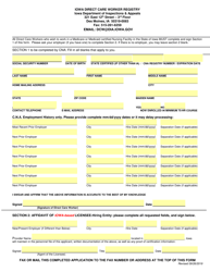 Iowa Direct Care Worker Registry Application - Iowa, Page 2