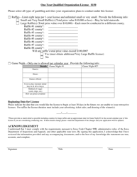 Charitable Gambling License Application - One-Year - Iowa, Page 5