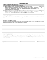 Social Gambling License Application - Iowa, Page 3