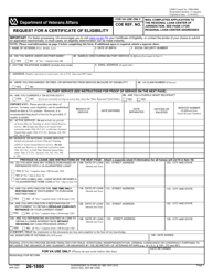 Document preview: VA Form 26-1880 Request for a Certificate of Eligibility