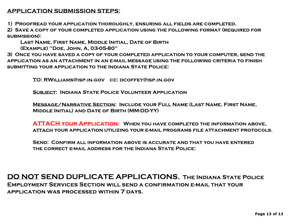Volunteer Chaplain on-Line Application - Indiana, Page 13