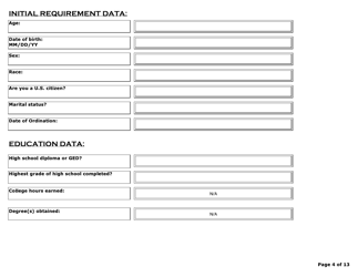 Volunteer Chaplain on-Line Application - Indiana, Page 4