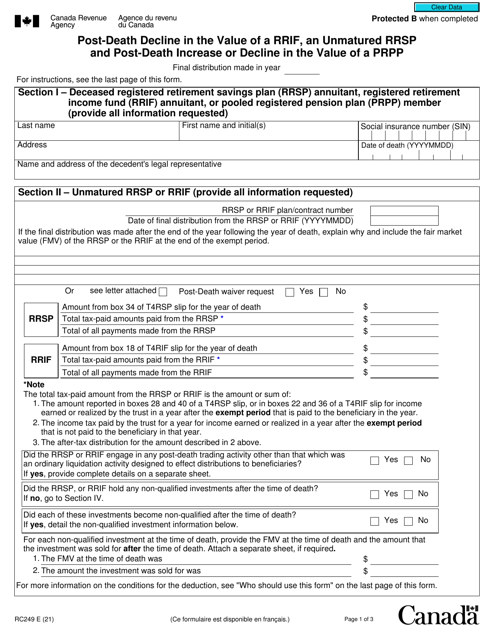 Form RC249  Printable Pdf