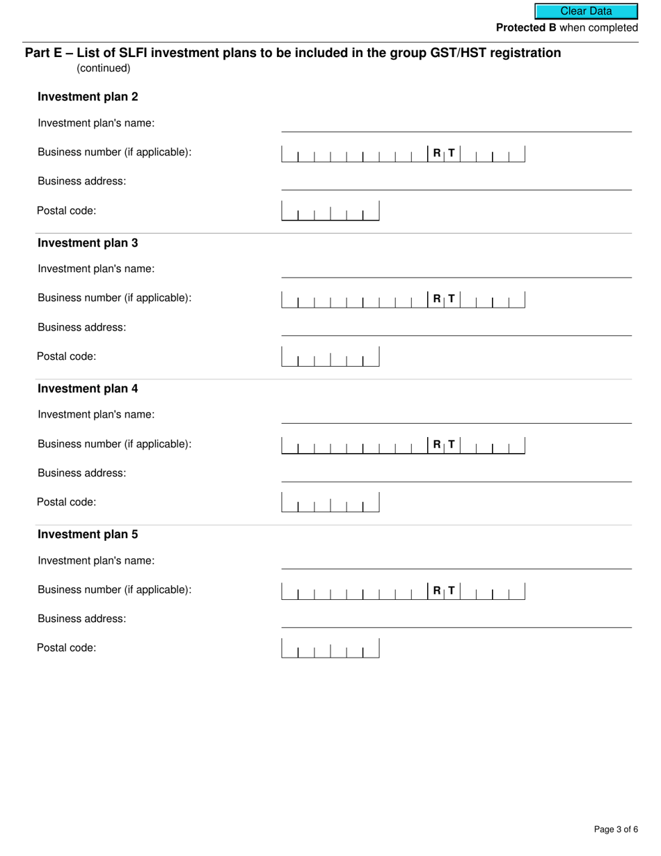 Form RC4602 Request for a Group Gst / Hst Registration Number for Selected Listed Financial Institutions With Consolidated Filing for Gst / Hst Purposes - Canada, Page 3