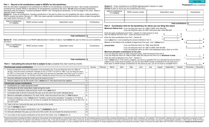 Form T1E-OVP Individual Tax Return for Resp Excess Contributions - Canada, Page 2