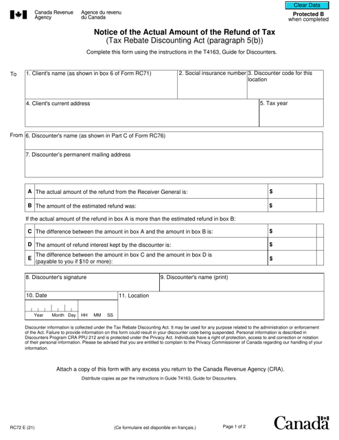 Form RC72  Printable Pdf