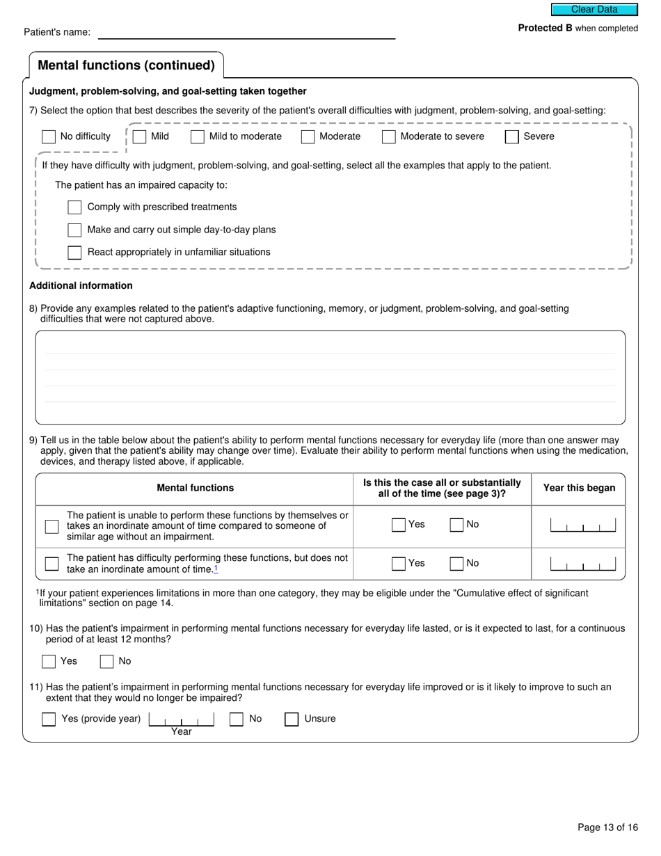 Form T2201 Disability Tax Credit Certificate - Canada, Page 13