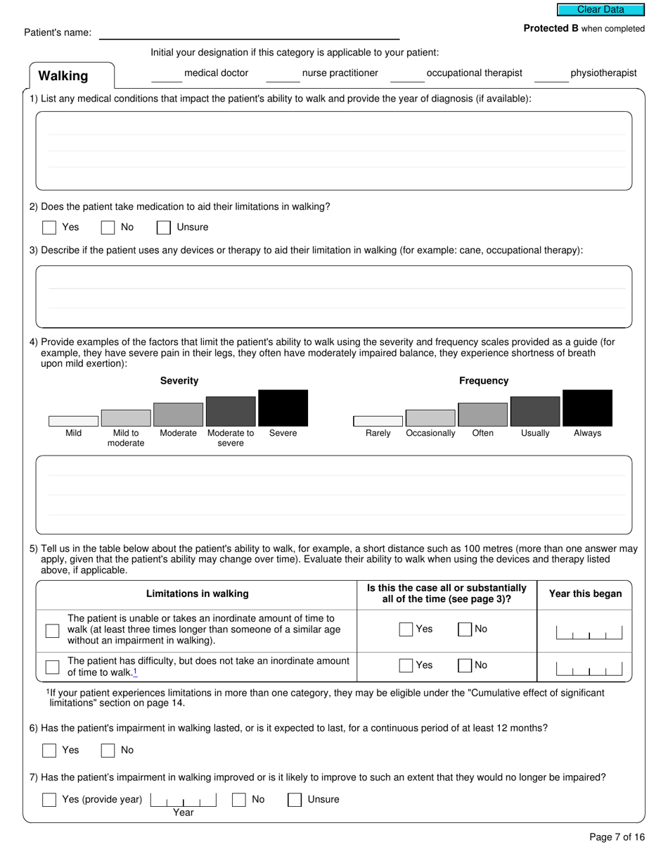 Form T2201 Disability Tax Credit Certificate - Canada, Page 7