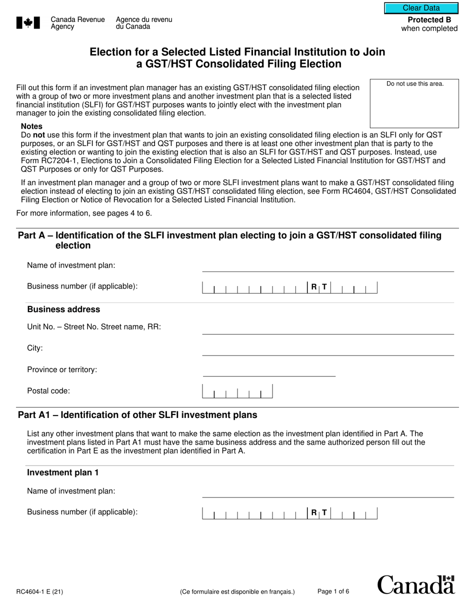 Form RC46041 Download Fillable PDF or Fill Online Election for a
