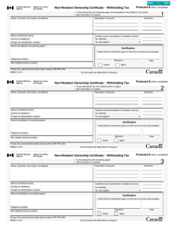 Form NR601 Non-resident Ownership Certificate - Withholding Tax - Canada