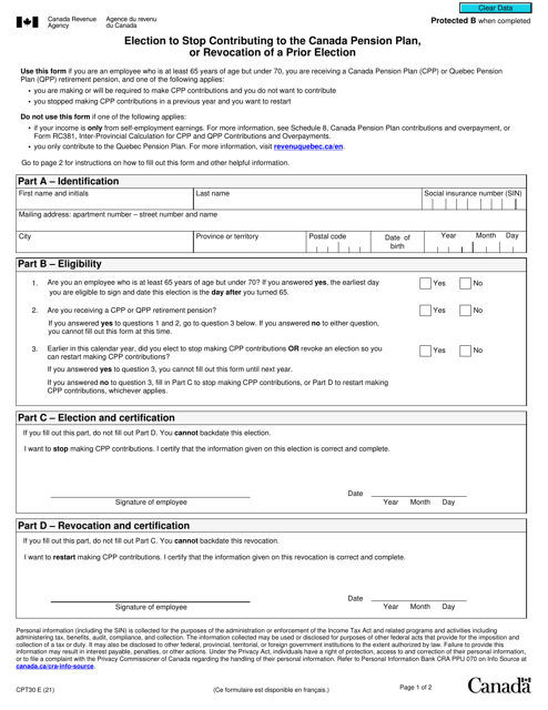 Form CPT30  Printable Pdf