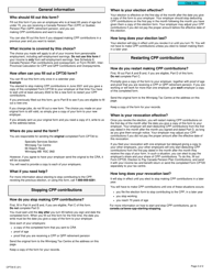 Form CPT30 Election to Stop Contributing to the Canada Pension Plan, or Revocation of a Prior Election - Canada, Page 2