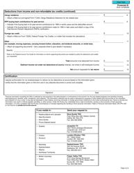 Form T1213 Request to Reduce Tax Deductions at Source - Canada, Page 2