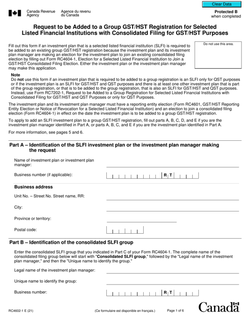 Form RC4602-1  Printable Pdf