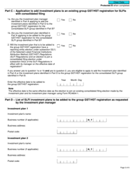Form RC4602-1 Request to Be Added to a Group Gst/Hst Registration for Selected Listed Financial Institutions With Consolidated Filing for Gst/Hst Purposes - Canada, Page 2