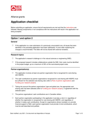 &quot;Alliance Grants Application Checklist&quot; - Canada