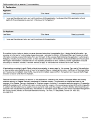 Form 2234E Disaster Recovery Assistance for Ontarians: Application Form for Homeowners and Tenants - Ontario, Canada, Page 2