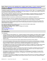 Form ON00303E Application Form Stream 2: Targeted Ontario Research Fund - Research Excellence Round 11 - Ontario, Canada, Page 17