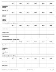 Form 0012E Application Form Stream 1: General Ontario Research Fund - Research Excellence Round 11 - Ontario, Canada, Page 11