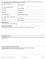 Form 0012E Application Form Stream 1: General Ontario Research Fund - Research Excellence Round 11 - Ontario, Canada, Page 3