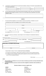 Forme MB13 Demande D&#039;enregistrement D&#039;un Claim Minier Dans Un Territoire Non Arpente - Manitoba, Canada (French), Page 2