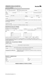 Document preview: Forme MF4 Demande De Bail De Surface - Manitoba, Canada (French)