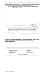 Forme MF4 Demande De Bail De Surface - Manitoba, Canada (French), Page 2