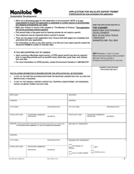 Document preview: Application for Wildlife Export Permit - Manitoba, Canada
