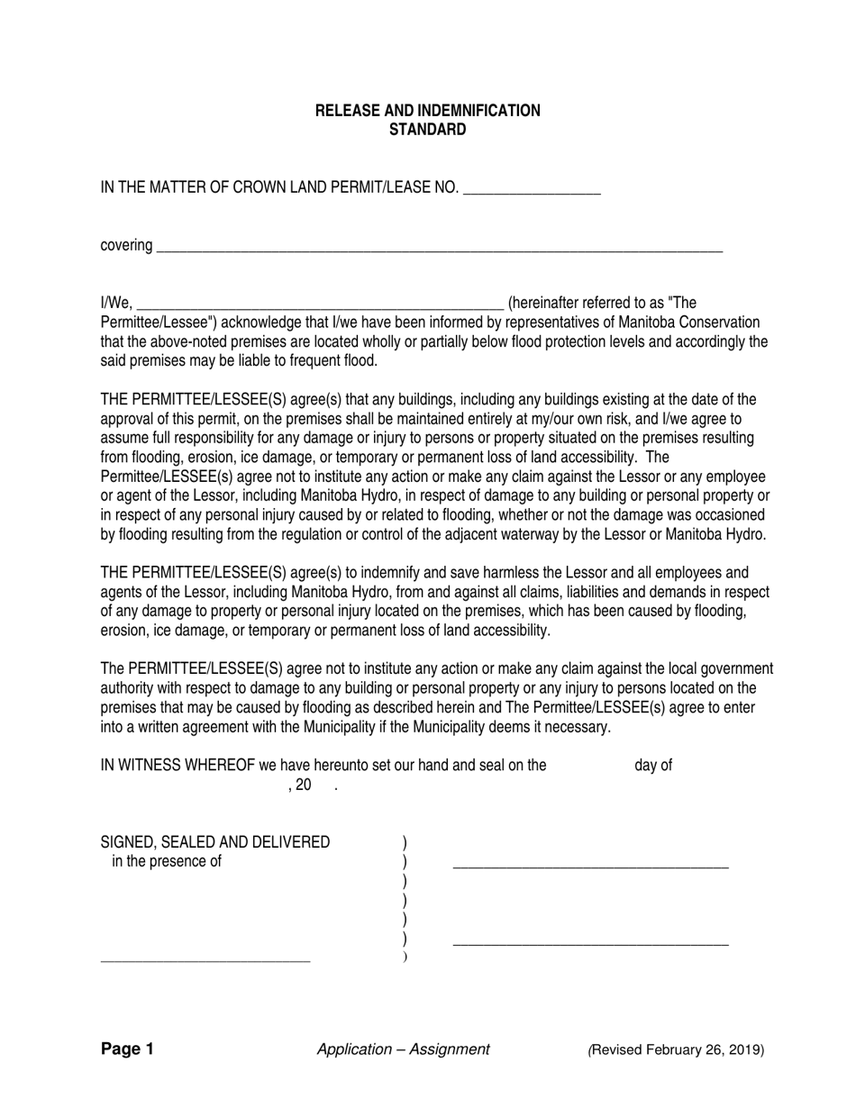Application for Assignment - Manitoba, Canada, Page 5