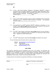 Contractors Certification Form - Manitoba, Canada, Page 2