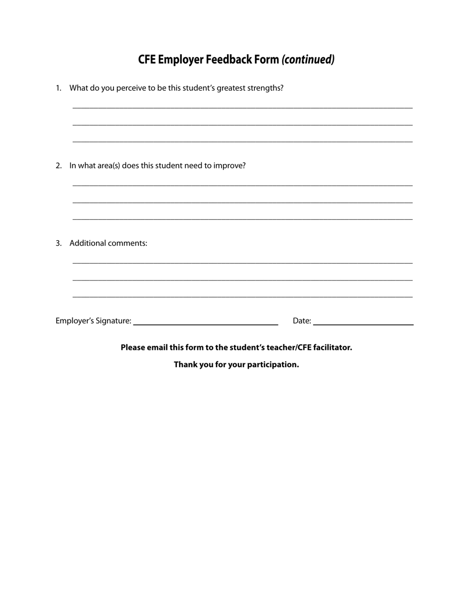 Form C1 Cfe Employer Feedback Form - Manitoba, Canada, Page 3