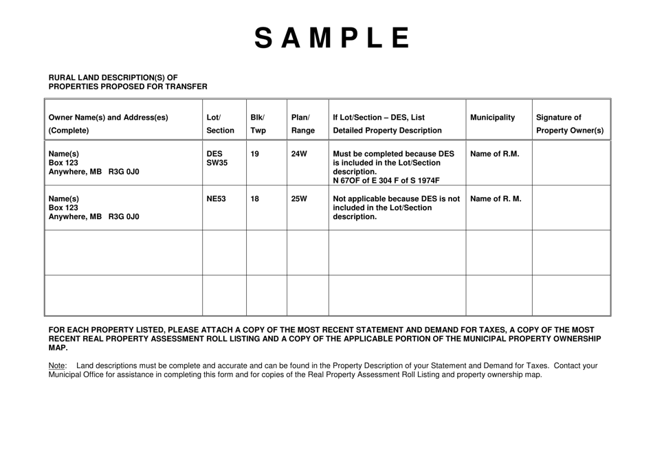 Board of Reference Hearing Request Form - Rural - Manitoba, Canada, Page 4