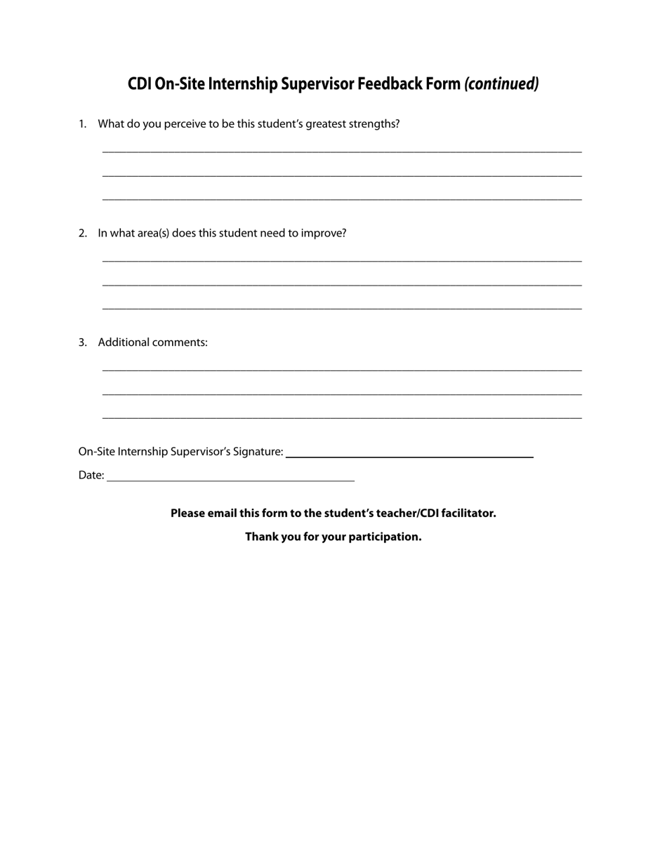 Form C2 Cdi on-Site Internship Supervisor Feedback Form - Manitoba, Canada, Page 3