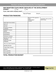 Television and Web-Based Production Fund Application - Manitoba, Canada, Page 4