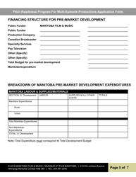 Pitch Readiness Program for Multi-Episode Productions Application Form - Manitoba, Canada, Page 5