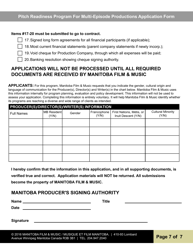 &quot;Pitch Readiness Program for Multi-Episode Productions Application Form&quot; - Manitoba, Canada, Page 7