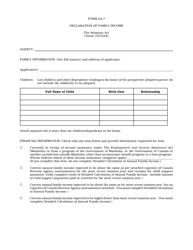 Form AA-7 Declaration of Family Income - Manitoba, Canada