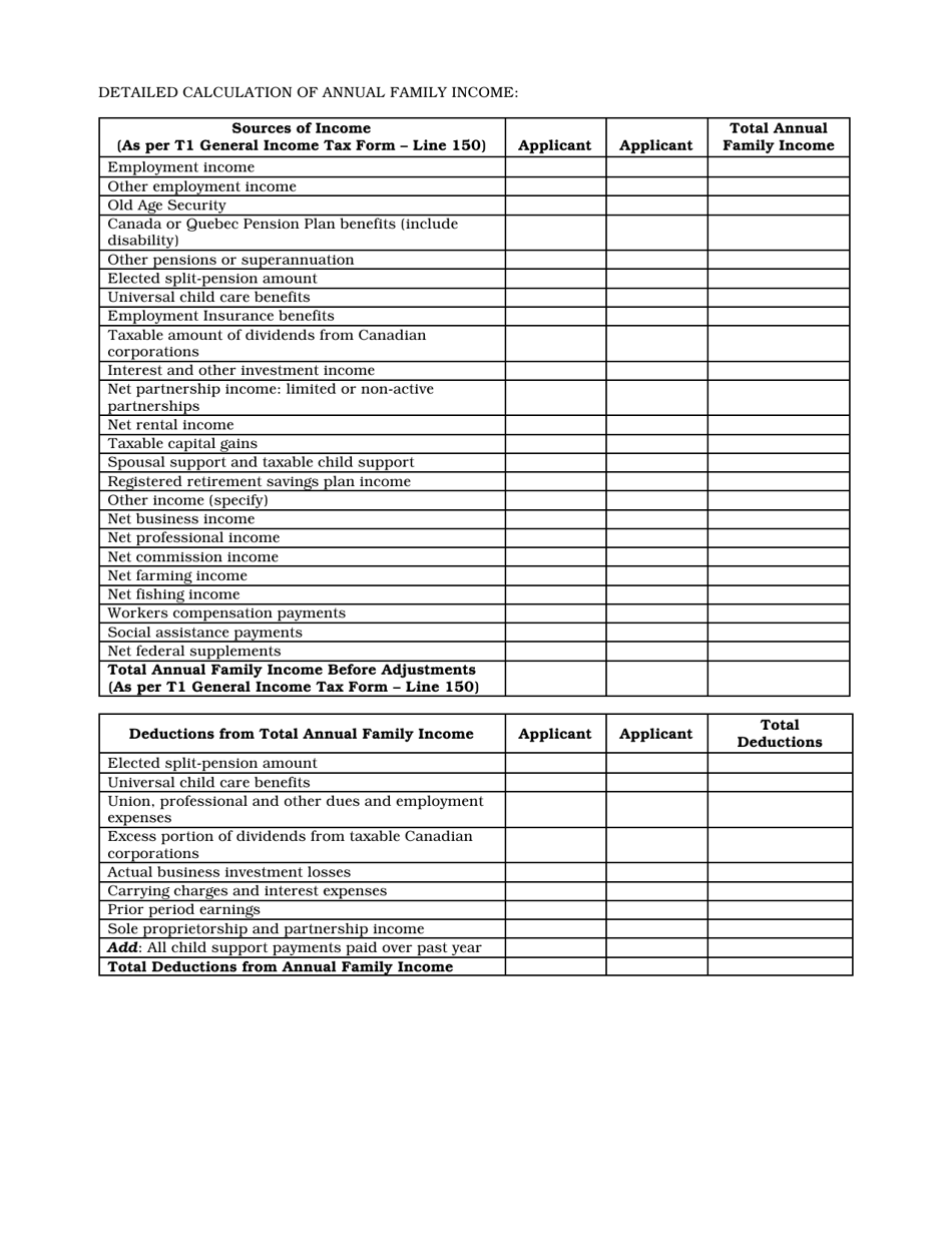 Form AA-7 Declaration of Family Income - Manitoba, Canada, Page 3