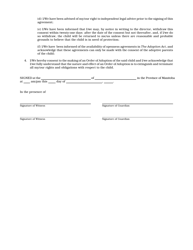 Form AA-10 Consent of Guardian(S) to Adoption - Manitoba, Canada, Page 2