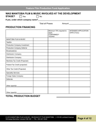 Feature Film Production Fund Application - Manitoba, Canada, Page 4