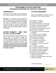 Demande De Financement Pour La Production De Longs Metrages - Manitoba, Canada (French), Page 7