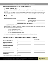 Feature Film Marketing Fund Application - Manitoba, Canada, Page 4