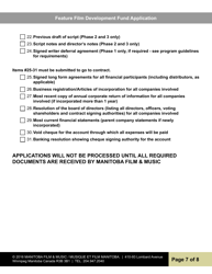 Feature Film Development Fund Application - Manitoba, Canada, Page 7