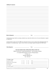 Portable Housing Benefit - Mental Health Project Referral Form - Manitoba, Canada, Page 4