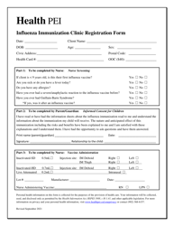 Document preview: Influenza Immunization Clinic Registration Form - Prince Edward Island, Canada
